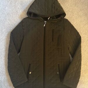 Laundry by Design Men's Quilted Hooded Jacket - Dark Green